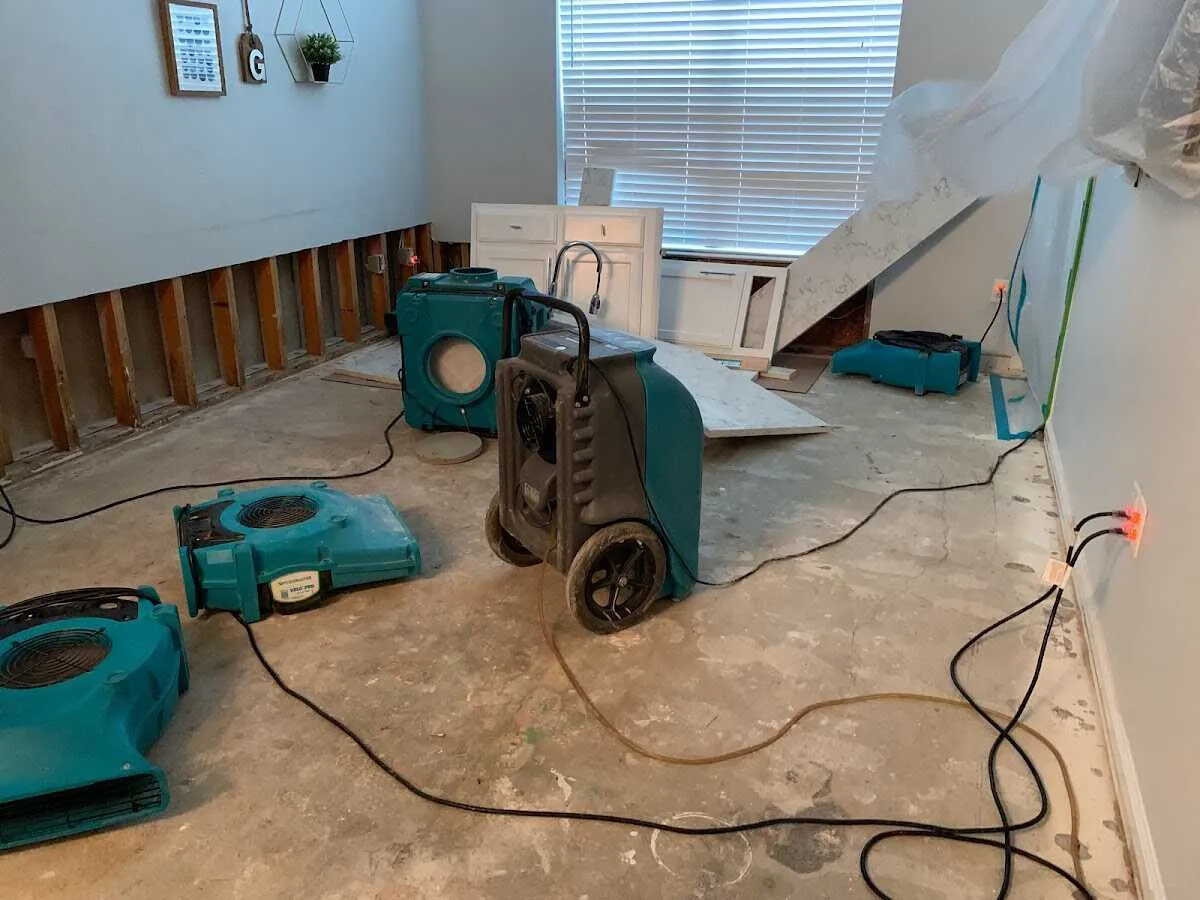Dehumidifier in flood-cut room for Water Extraction & Removal in Marquette